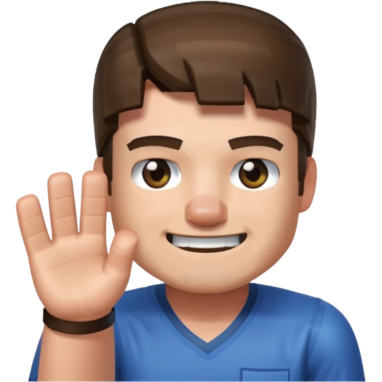 A minecraft character Steve which is doing mean 67 emoji