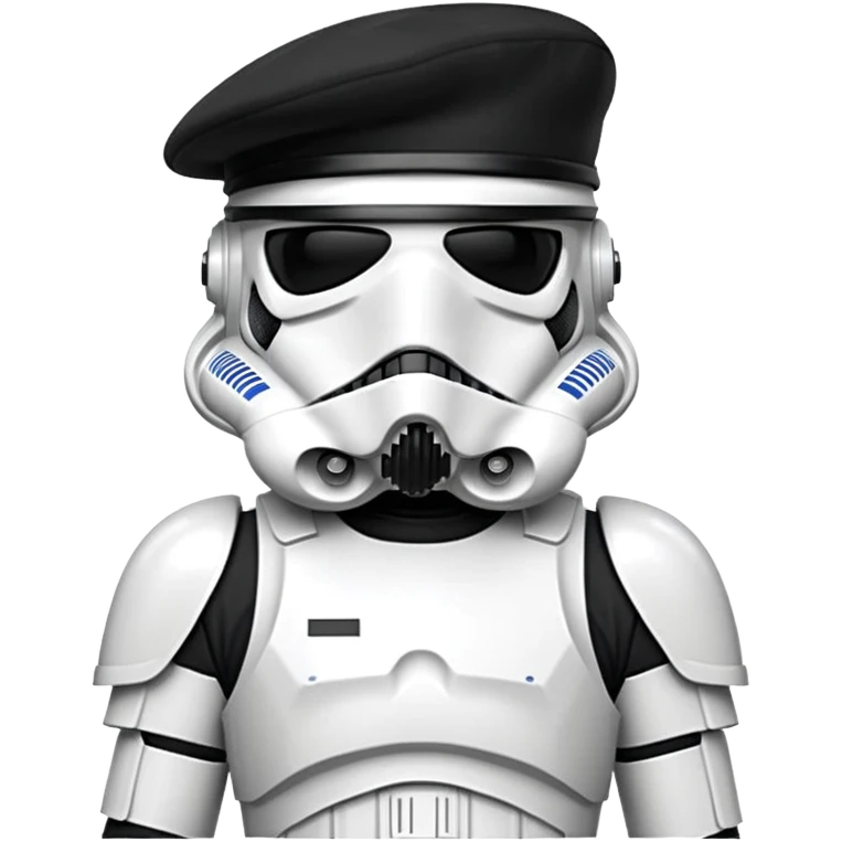 Stormtrooper wearing black beret emoji