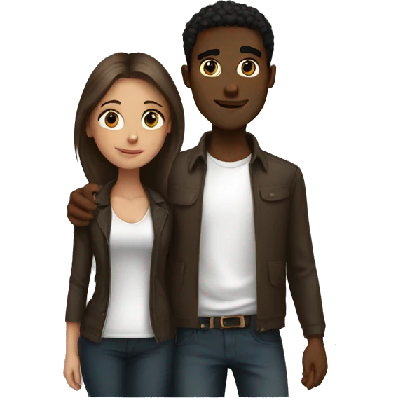 Tall Brown bf with short white gf emoji