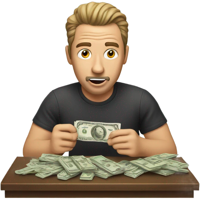 Man eating cash emoji