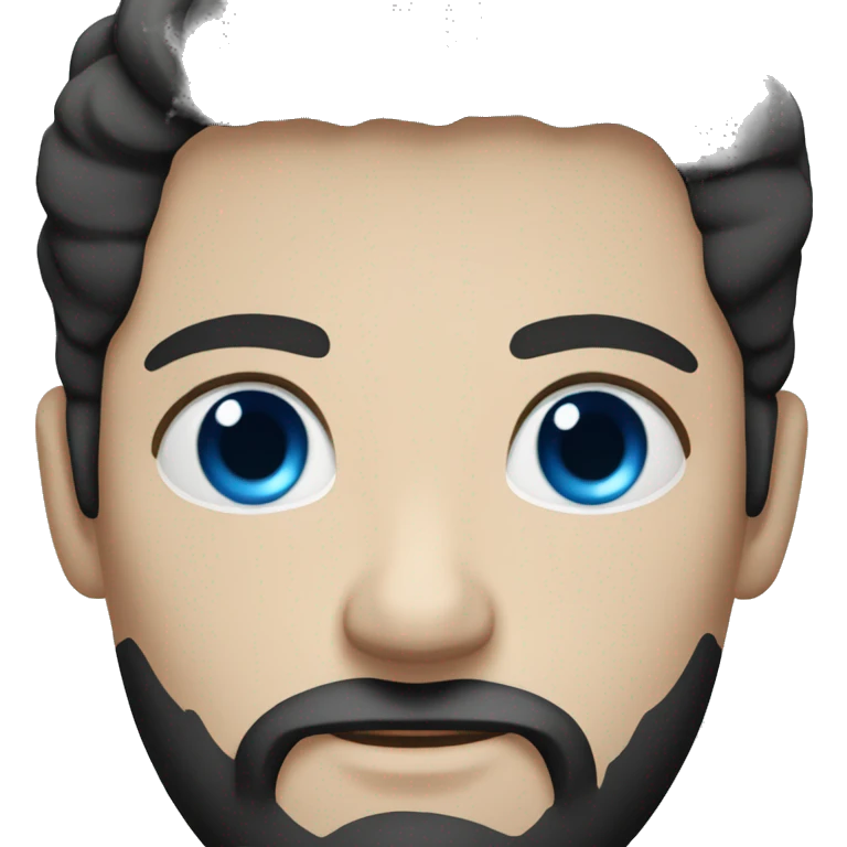 White-skinned man with blue eyes black hair and a black beard emoji