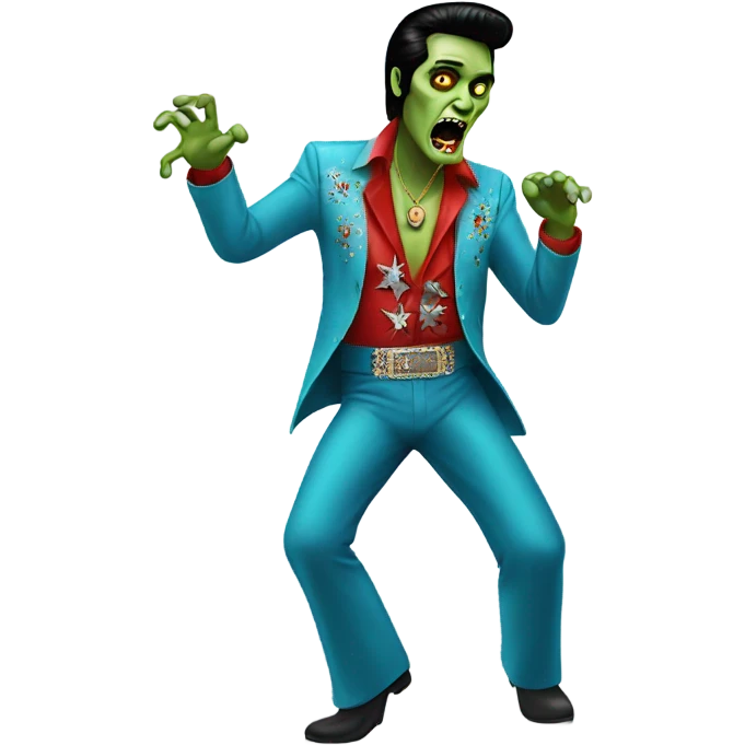 elvis zombie dancing emoji