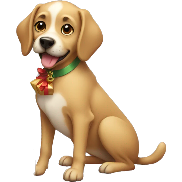 Dog with presents  emoji