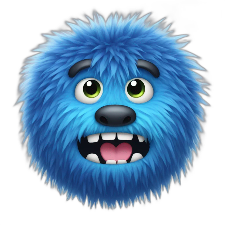 blue hairy sweet monster emoji