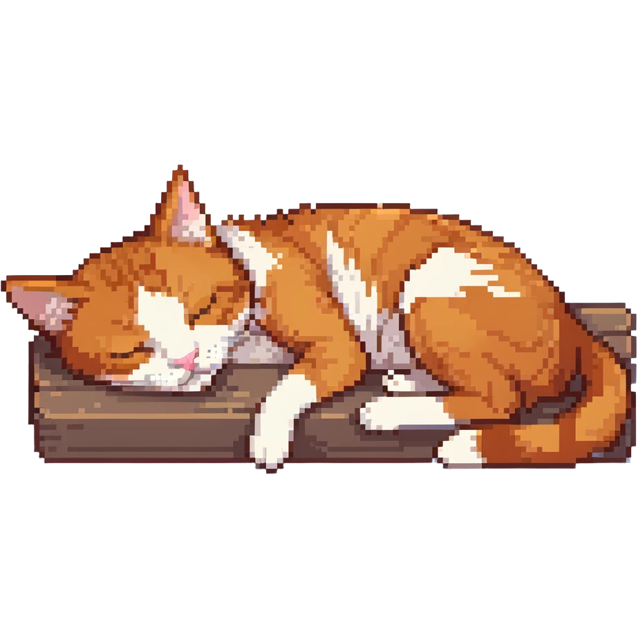 A ginger cat sleeping under the cherry blossoms emoji