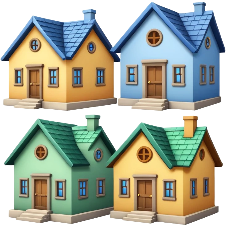 3 houses emoji
