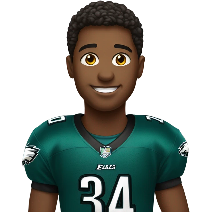 boys having fun indoors in eagles jerseys emoji