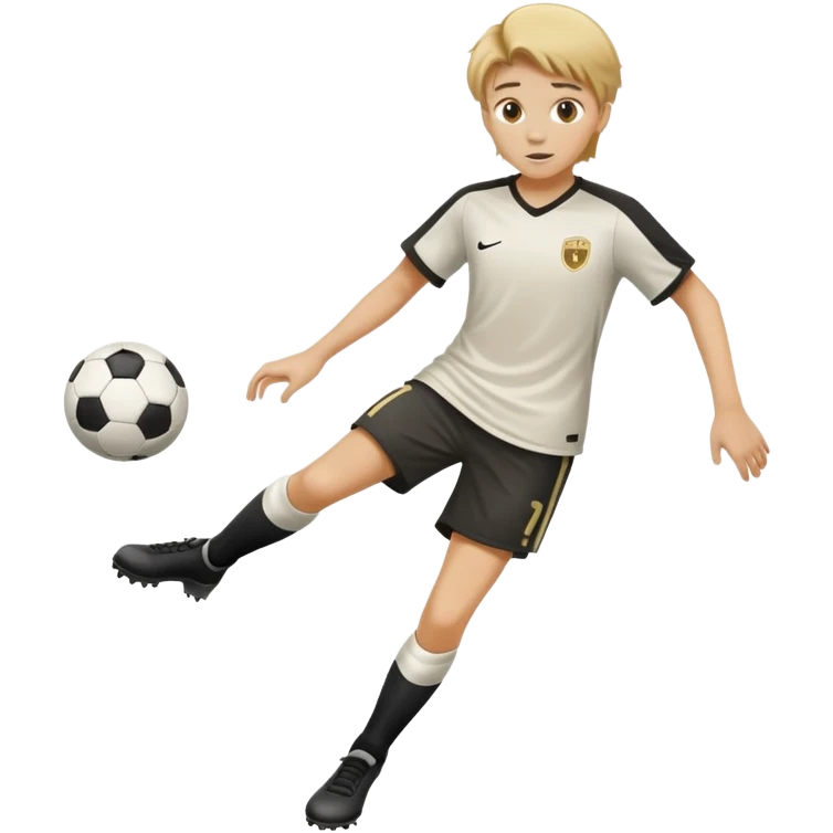 teenager with dirty blonde hair playing soccer emoji