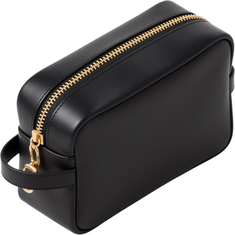 luxe black cosmetics bag emoji
