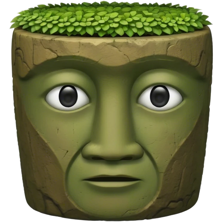 One long Easter Island statue is a planter emoji