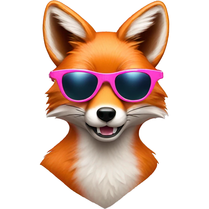 Fox wearing pink sunglasses emoji