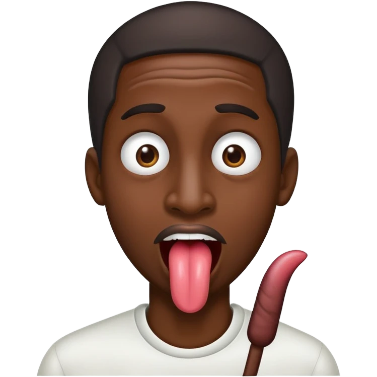 black guy with a long tongue out emoji