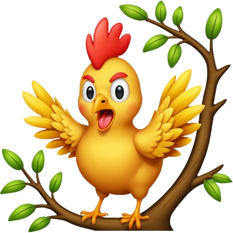 Screaming chicken in the tree meme emoji