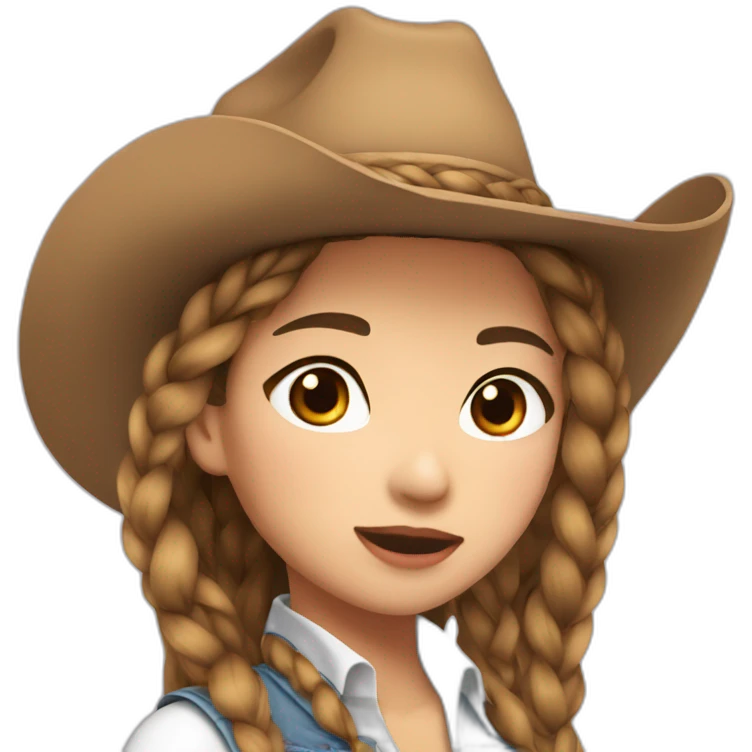 cowgirl asian braided hair emoji