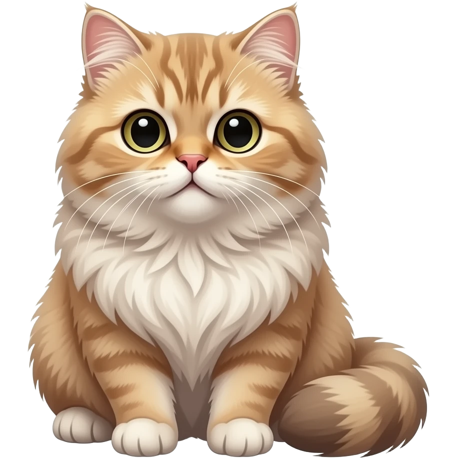 Realistic ugly sitting chubby beautiful fine aesthetic thin Persiancat emoji