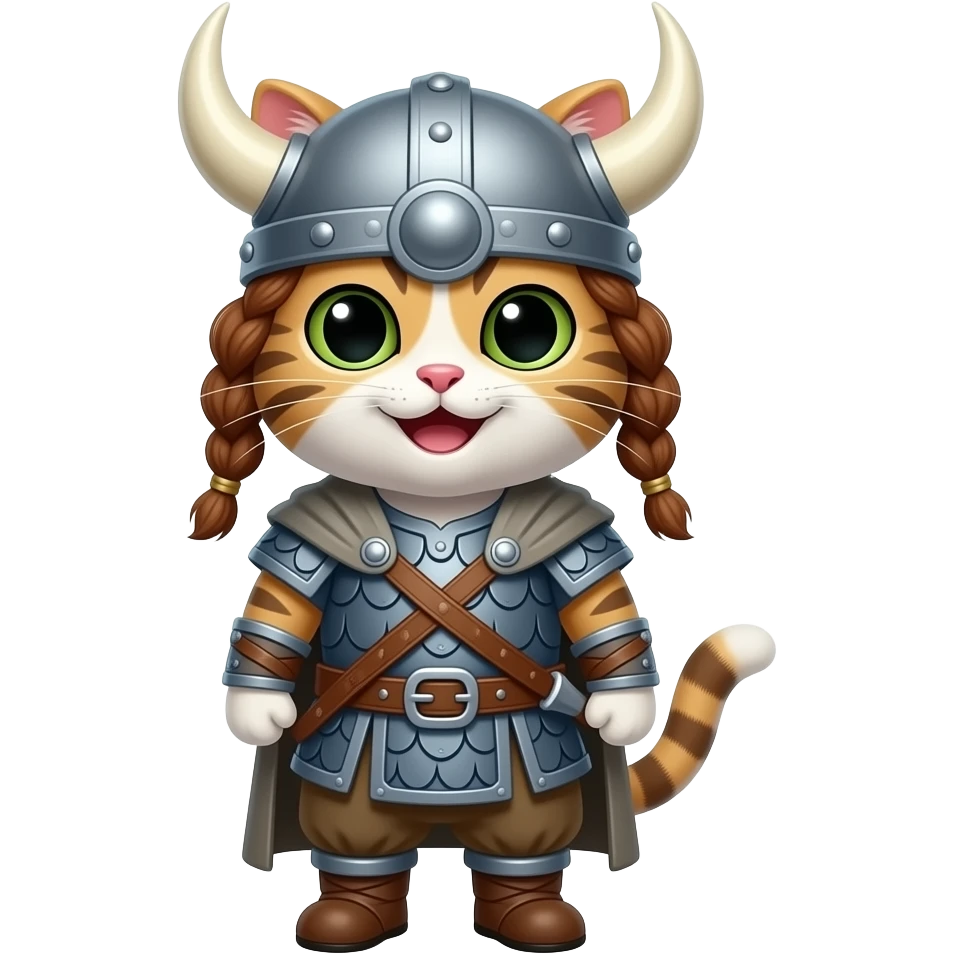 a happy cat dressed as a viking emoji