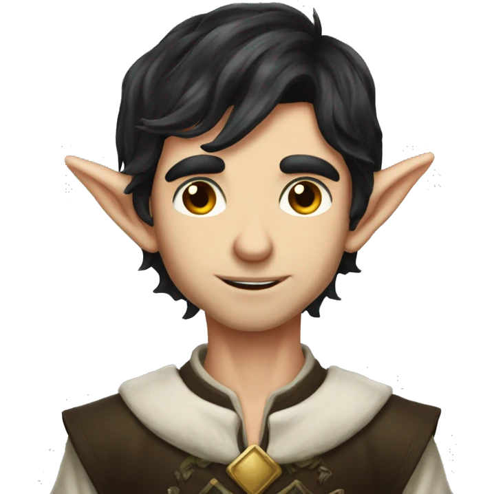dark hair male elf fantasy emoji