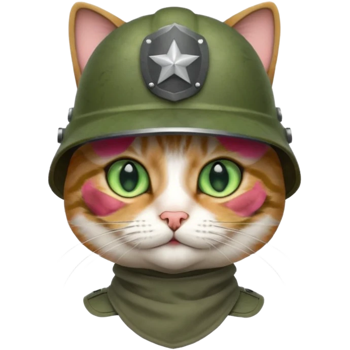 Cat with army helmet emoji