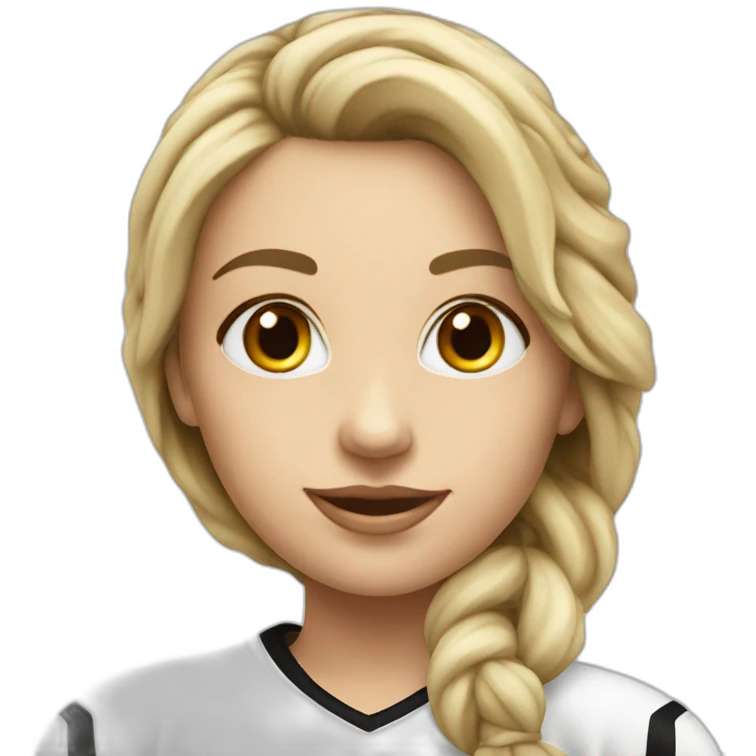 hockey woman black-white emoji