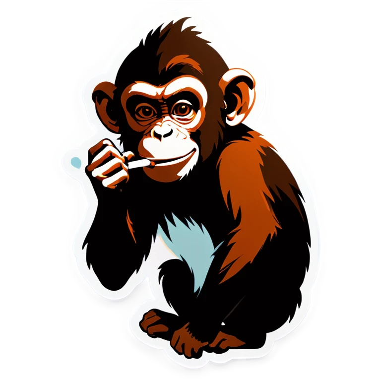 Monkey with smoke coming out of his ears emoji