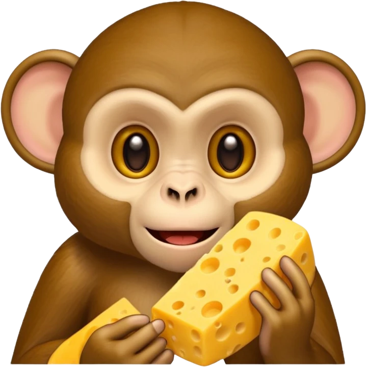 Monkey eating cheese emoji