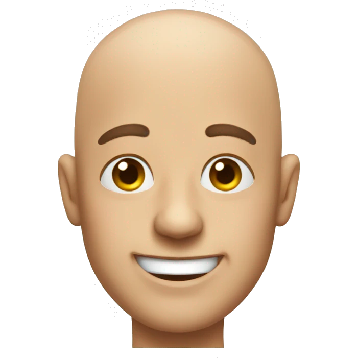 Bald man winking emoji