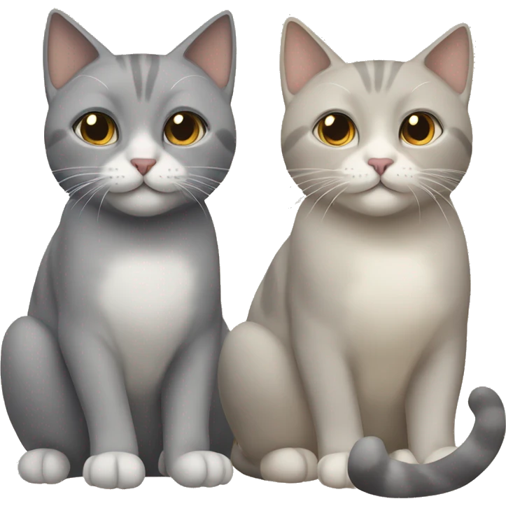 Two grey and beige cats  emoji