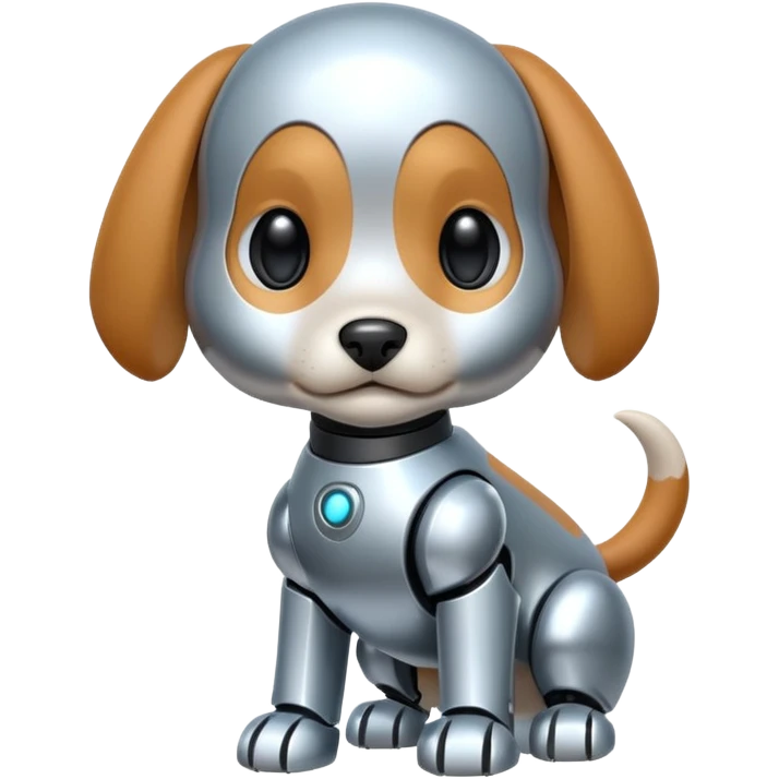 Pet-like robot,wagging tail, puppy face. emoji