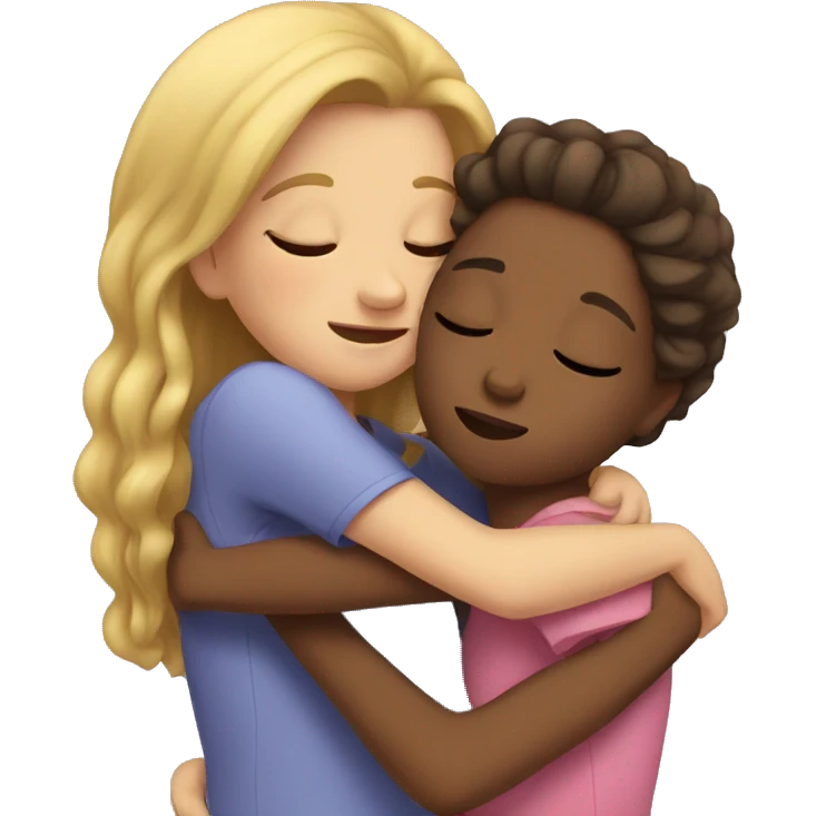 Girls cuddling emoji