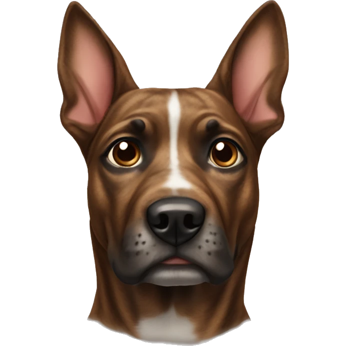 Brindle dog with big pointy ears emoji