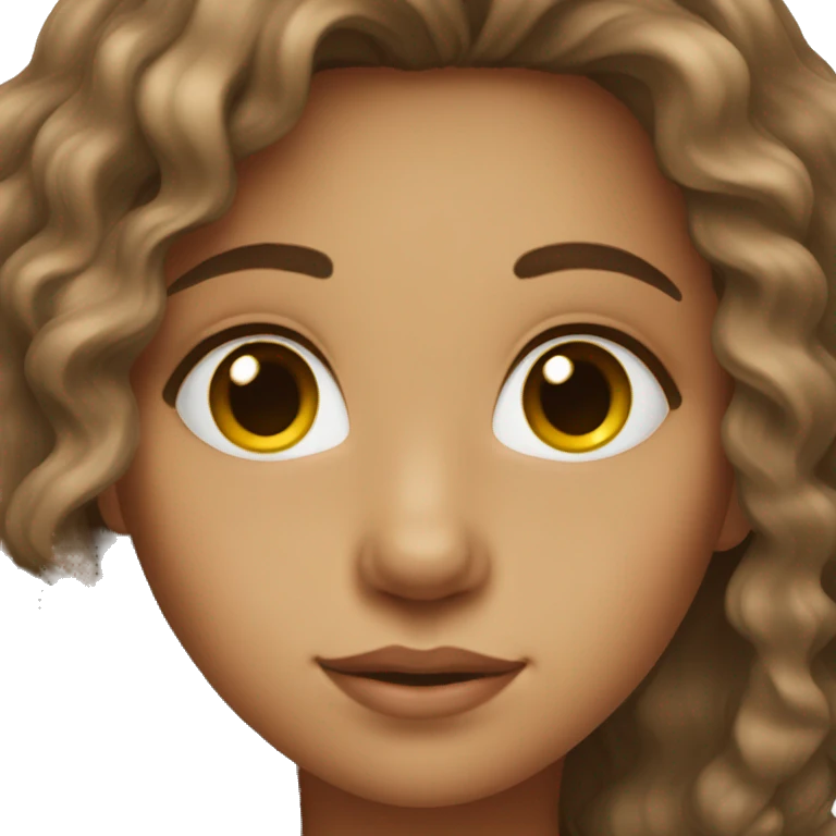 Brown eyed girl with wavy hair emoji