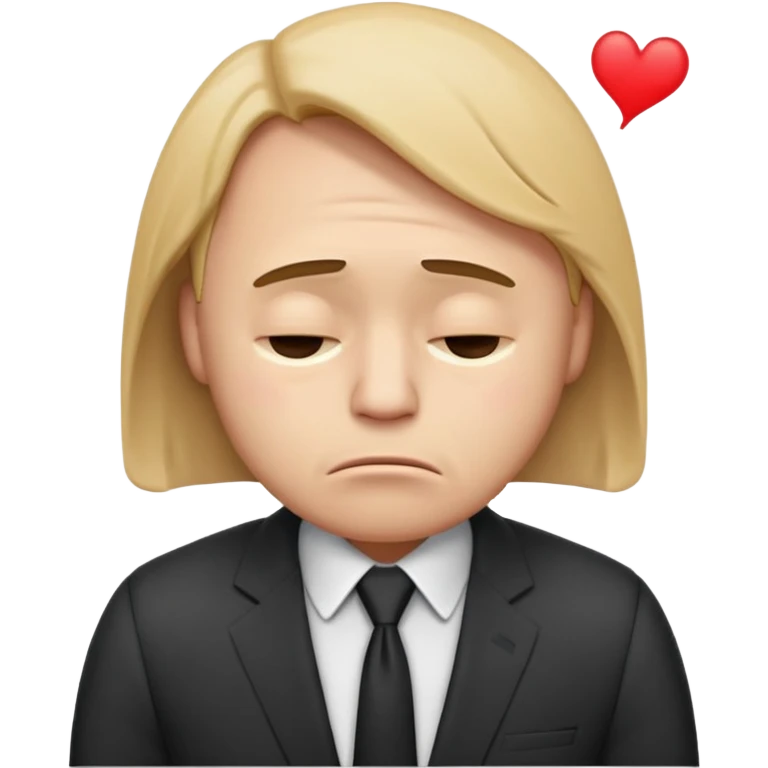 unisex emoji character wearing a suit. face has a very sad crying, disappointed expression with drooping eyebrows and half-closed eyes. posture is dejected, with slumped shoulders just rejected from his interview to get a job, holding cv. emoji