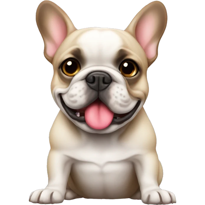 French bulldog with a kiss emoji