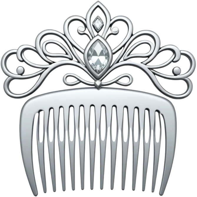 white hair comb with diamonds emoji