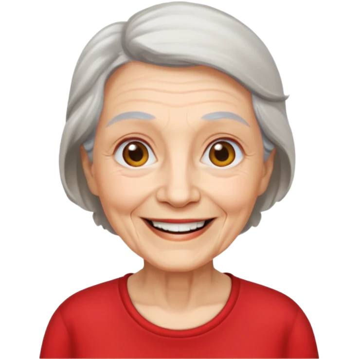 red t-shirt elderly women  emoji
