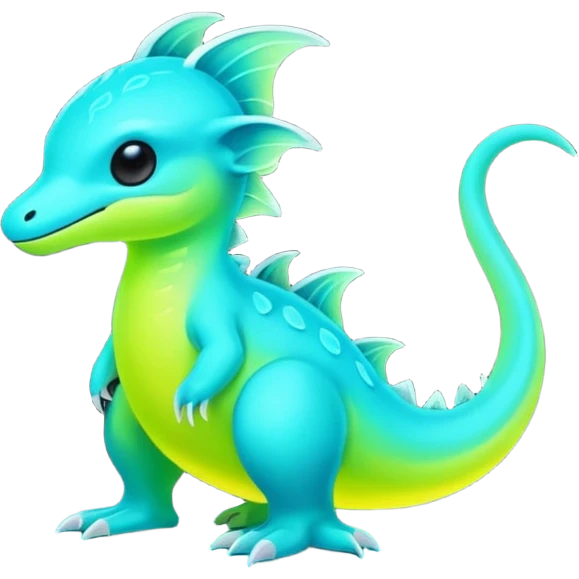Exotic lush warm-colored neon Fakémon-Fionbri-creature emoji