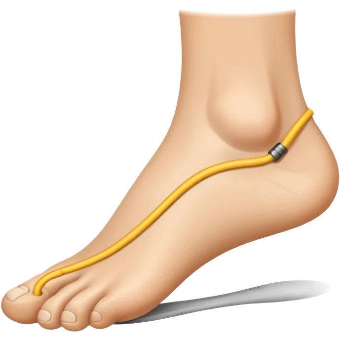 emoji of a human foot pressing on the ground, with two short curved pressure lines under the sole to show the weight and pressing effect, simple cartoon style emoji