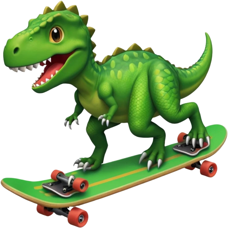Dinosaur on a skateboard emoji