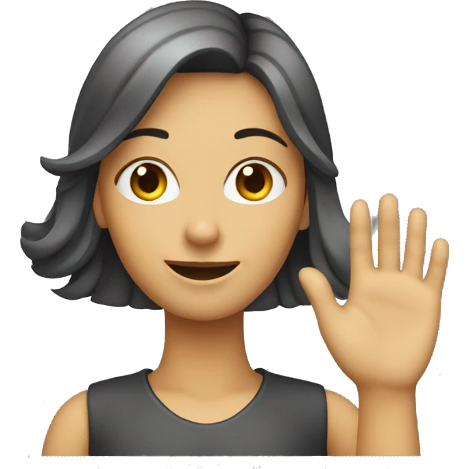 Woman waving bye emoji