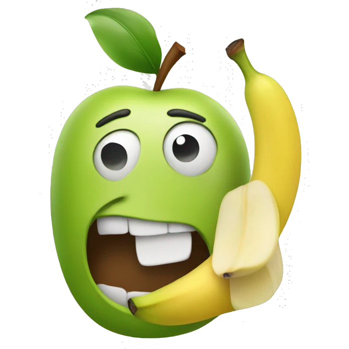 An Apple eating a banana  emoji