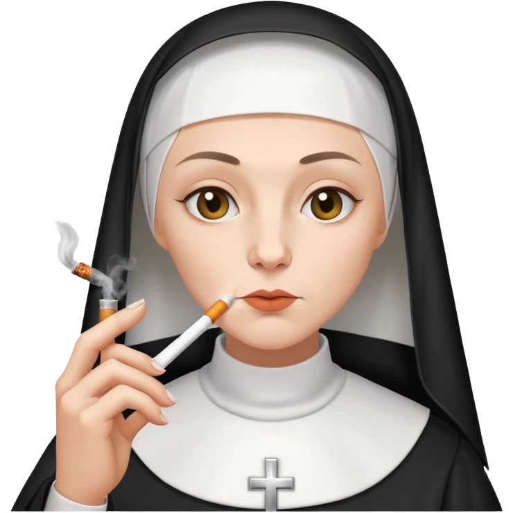 nun smoking a cigarette emoji