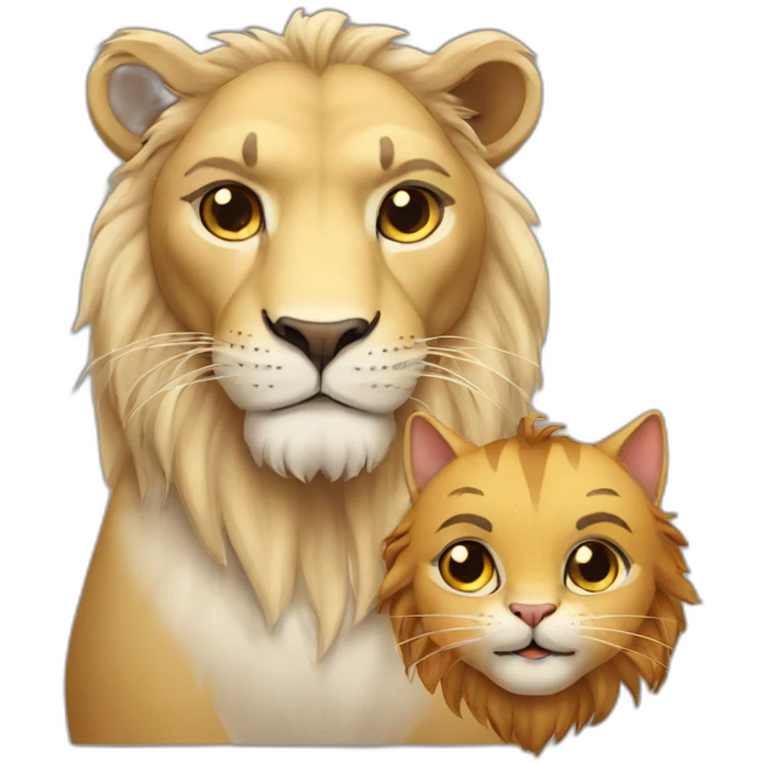 Lion and cat emoji