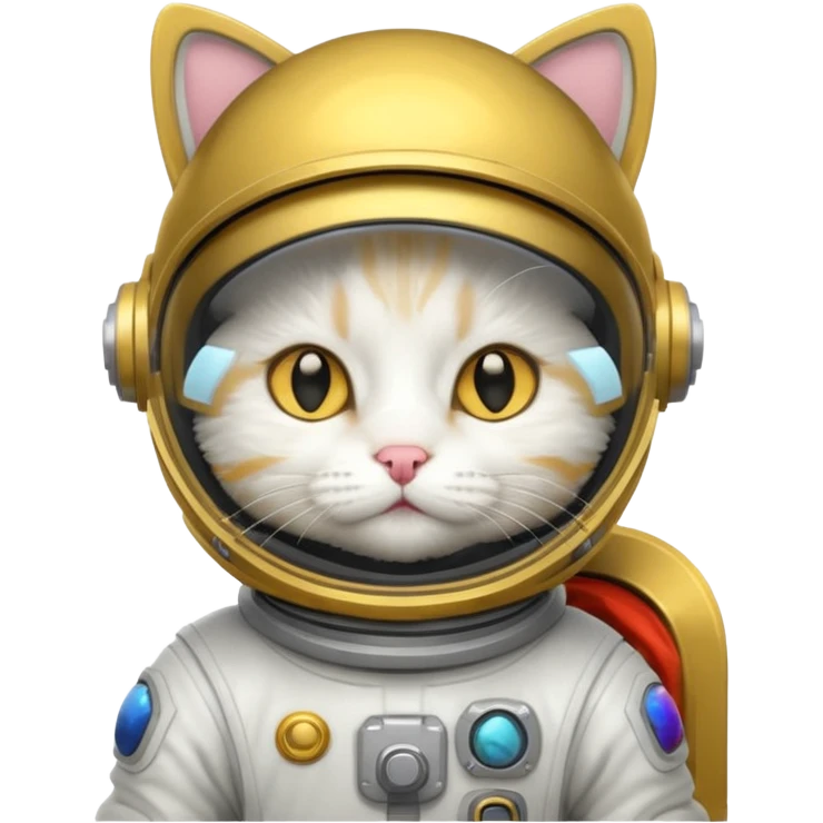 white cat gold Astronaut emoji