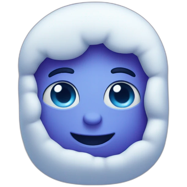A living marshmallow in a purple-blue shade. emoji