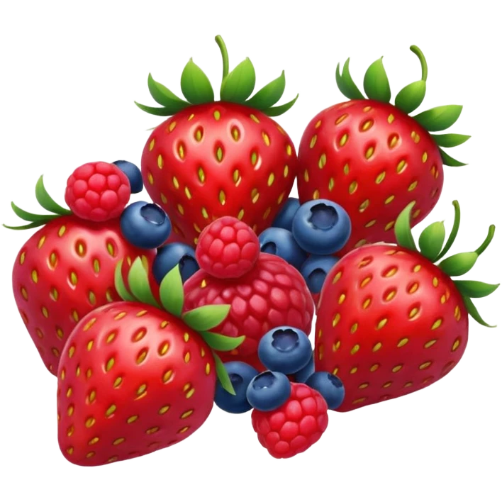 strawberries, blueberries, raspberries emoji