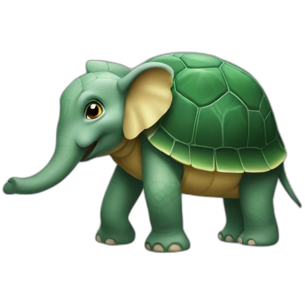Tortue sur éléphant emoji