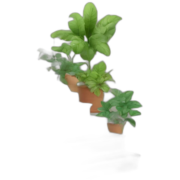 house white stairs with plants emoji