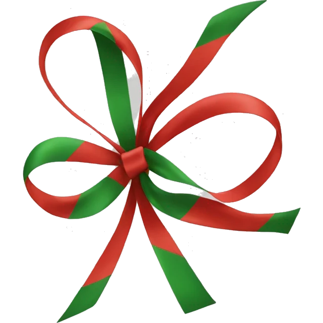 Bow with red and green lines  emoji
