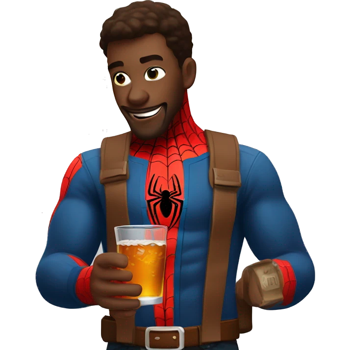 spider-man drinking whiskey  emoji
