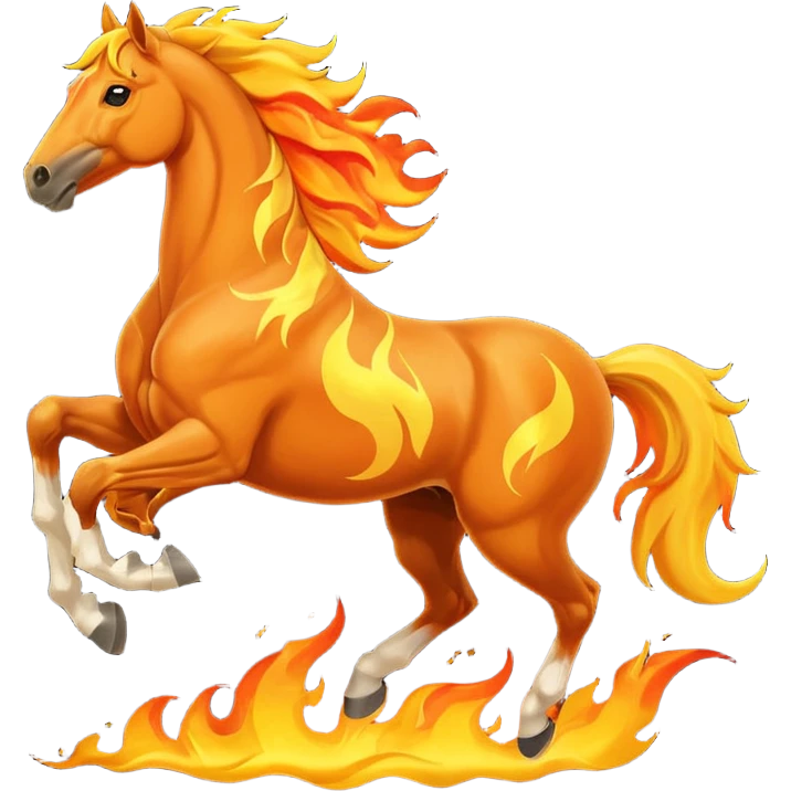 horse galloping with flames emoji